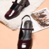JM LOOKS Women’s Square Toe Block Heel Mules with Adjustable...