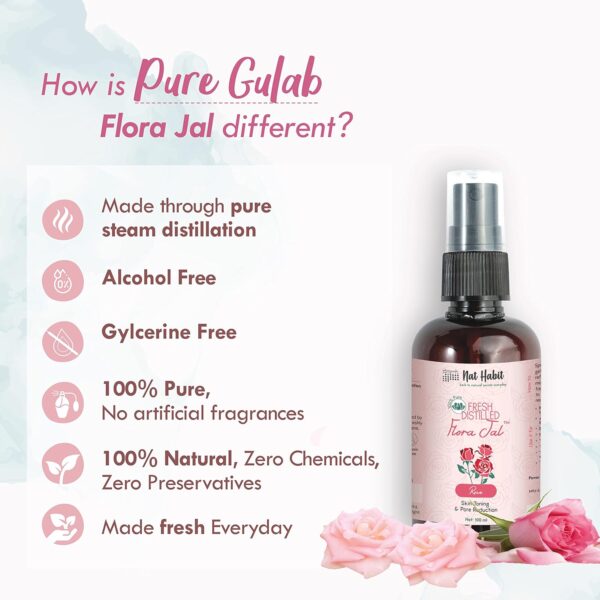 Nat Habit 100% Pure Gulab Jal - Rose Water - Toner, Face-Mis...
