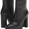 Karl Lagerfeld Paris Women's Leather Peppy Lug-Sole Zip-up F...