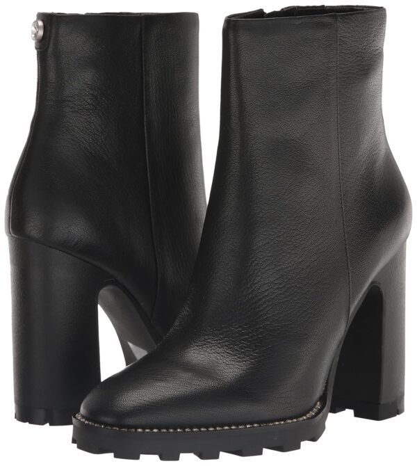 Karl Lagerfeld Paris Women's Leather Peppy Lug-Sole Zip-up F...