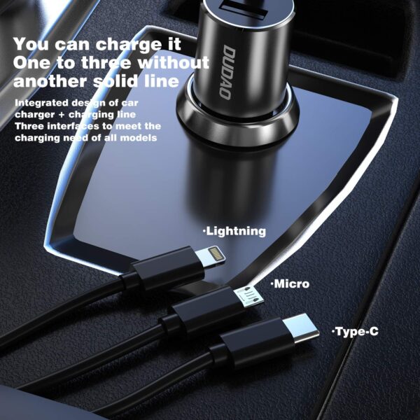 DUDAO R5PRON Premium Car Charger – Metallic Body, 3.4A Super...