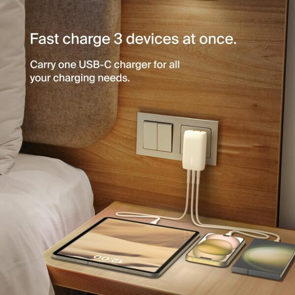 Belkin 67W (25W+20W+20W) 3-Port USB -C Wall Charger with PPS...