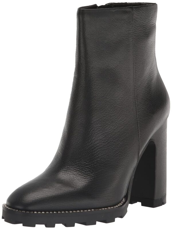 Karl Lagerfeld Paris Women's Leather Peppy Lug-Sole Zip-up F...