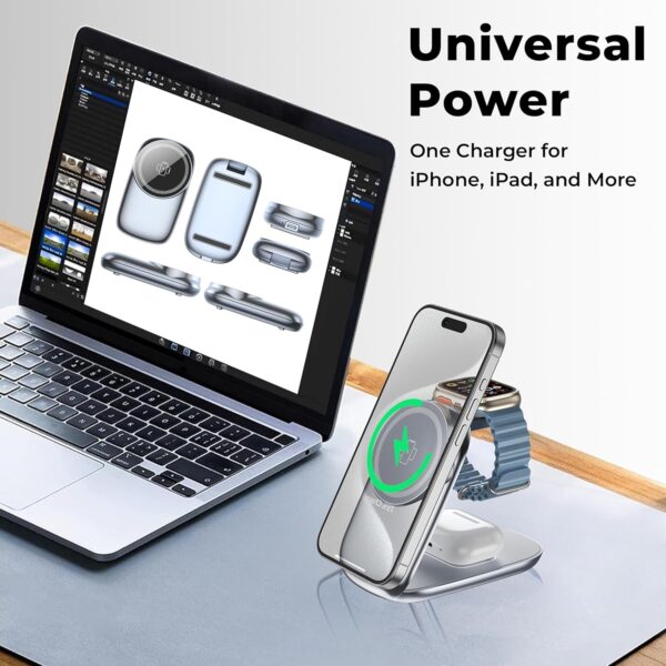 Glassology magsafe 3 in 1 22.5W Wireless Charger Compatible ...