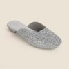 Metro Women's Silver Slip On closure Ethnic - Mojaris with B...