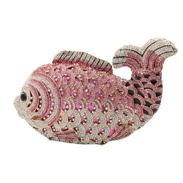 Tngan Women Mini Fish Clutch Luxury Rhinestones Purse Sparkl...