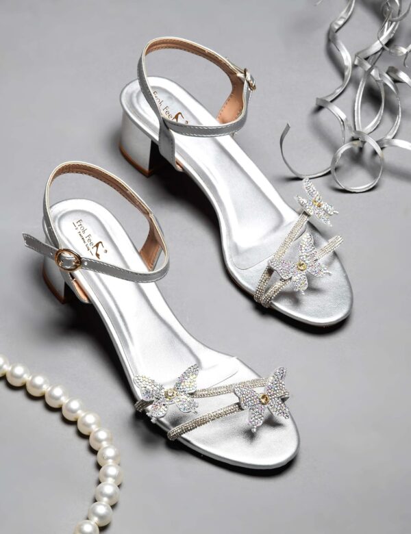 Froh Feet Butterfly Heels Heeled Sandals Rhinestone Crystal ...
