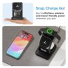 Ambrane 22.5W Magnetic Magsafe 3In1 Wireless Charger for 16/...