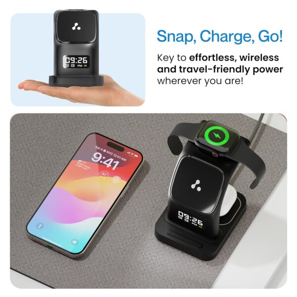 Ambrane 22.5W Magnetic Magsafe 3In1 Wireless Charger for 16/...
