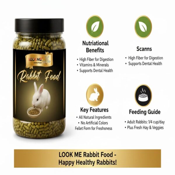Look ME Rabbit Food Pellets 500g (Pack of 2) | Nutritious Da...