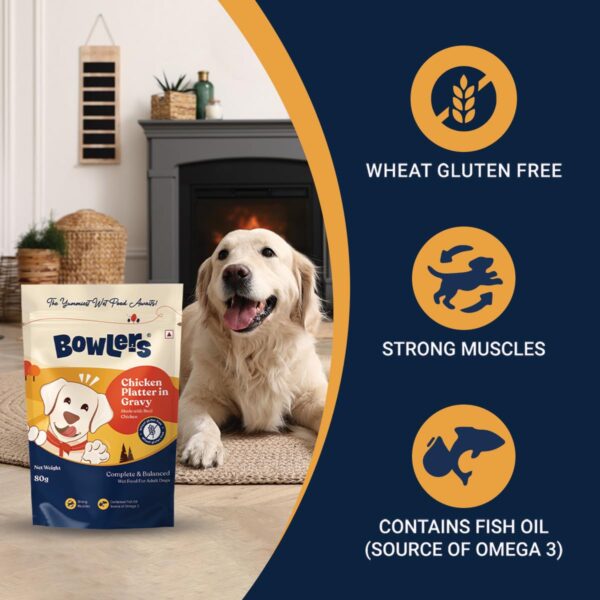 Bowlers Adult Wet Dog Food | Chicken Platter in Gravy |80 GM...