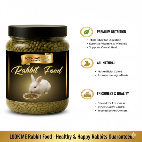 Look ME Rabbit Food Pellets 500g (Pack of 2) | Nutritious Da...