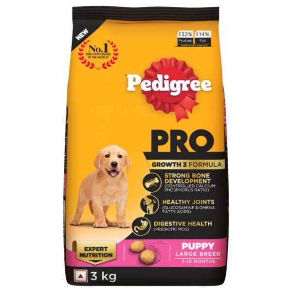 61gwqnxutL._SL1500_.jpg Pedigree PRO Puppy Large Breed, 3 kg Dry Dog Food, Vet Trust...