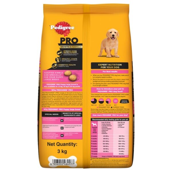 710ARBVyoHL._SL1500_.jpg Pedigree PRO Puppy Large Breed, 3 kg Dry Dog Food, Vet Trust...