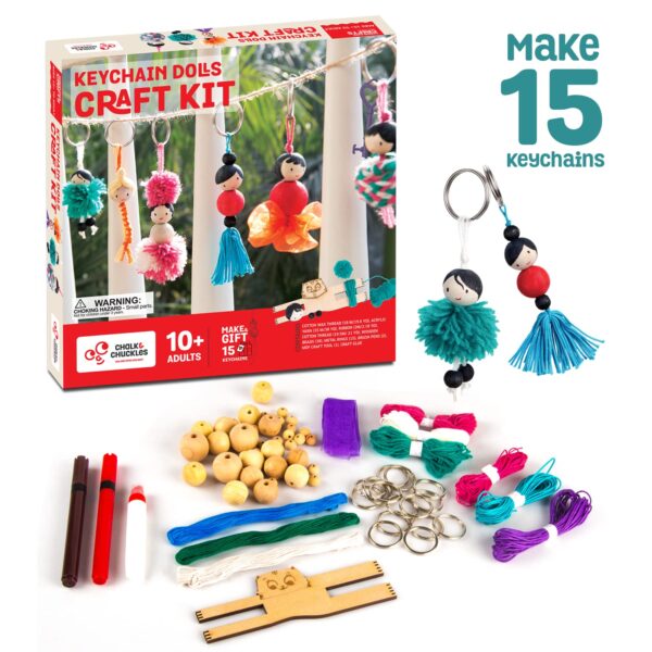 7122ZDNYhTL._SL1500_.jpg Chalk and Chuckles Keychain Dolls – Art and Craft Kit for Gi...