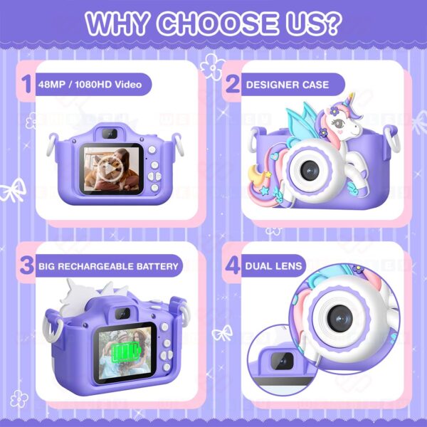 Wembley Kids Digital Camera Compact Unicorn Design Selfie Ca...