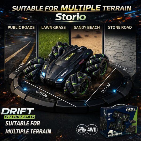 Storio 4x4 RC Rechargeable Remote Control Drift Stunt Car To...