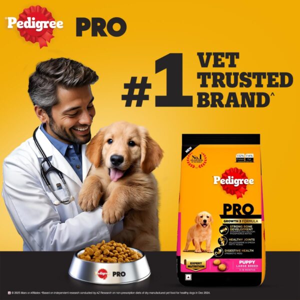 71fGNbxOHL._SL1200_.jpg Pedigree PRO Puppy Large Breed, 3 kg Dry Dog Food, Vet Trust...