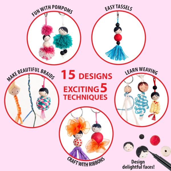 81K8N-greVL._SL1500_.jpg Chalk and Chuckles Keychain Dolls – Art and Craft Kit for Gi...