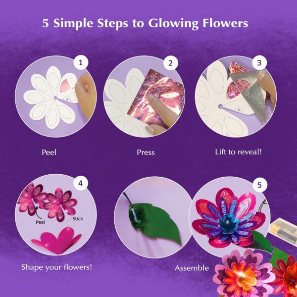 Chalk and Chuckles Flower Lights – DIY Foil Art Craft Kit fo...
