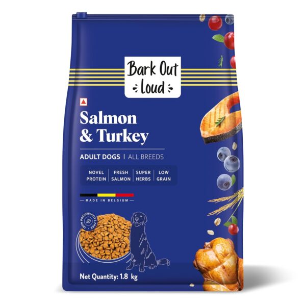 BARK OUT LOUD Dry Dog Food Adult | Fresh Salmon & Turkey, Lo...
