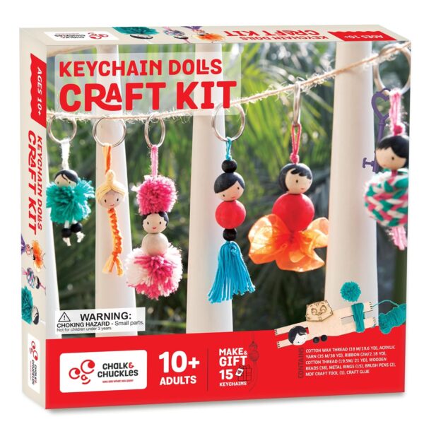 81bIwAJ6AyL._SL1500_.jpg Chalk and Chuckles Keychain Dolls – Art and Craft Kit for Gi...