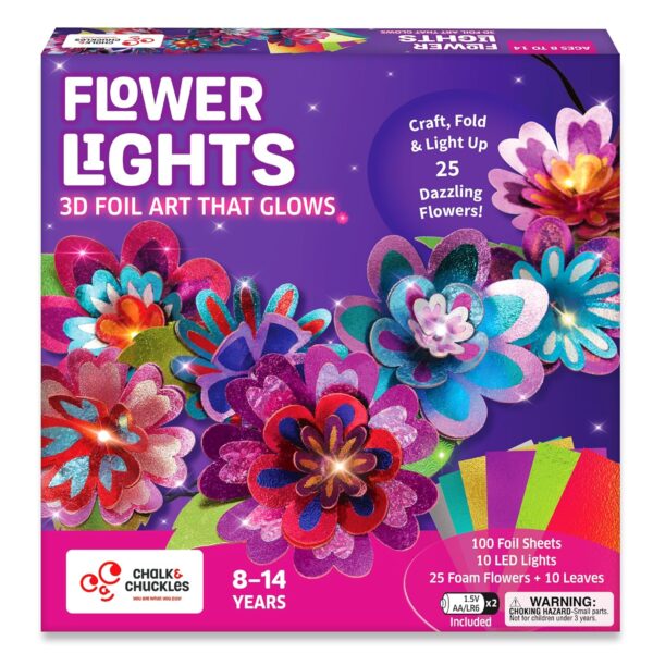 Chalk and Chuckles Flower Lights – DIY Foil Art Craft Kit fo...