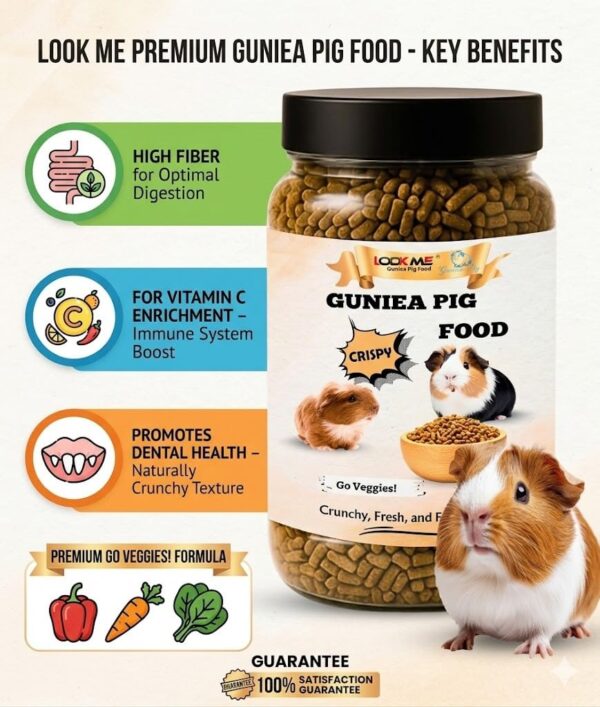 Look Me Rabbit Guinea Pig Food 600g Pack of 2 | Premium High...
