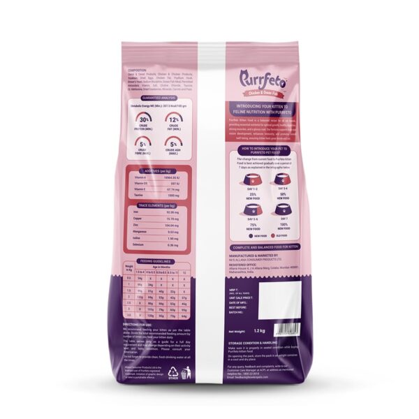 Purrfeto Kitten Dry Cat Food | Chicken & Ocean Fish | 1.2 kg...