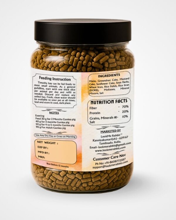 Lookme Rabbit 250g Guinea Pig Food Pellets High Fiber Vitami...