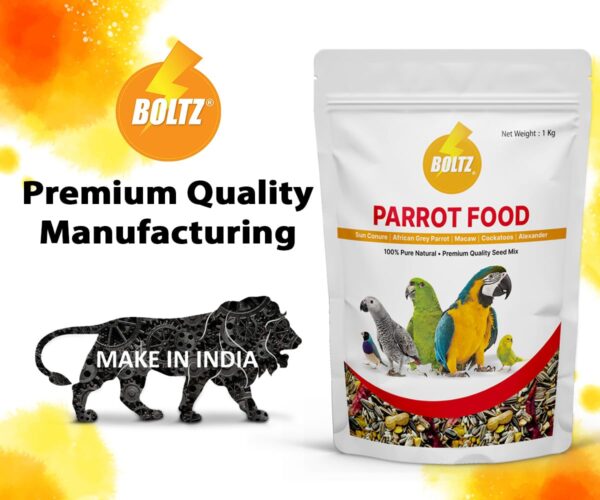 BOLTZ Food for Big Parrot, African Grey, Sun Conure, Macaw, ...