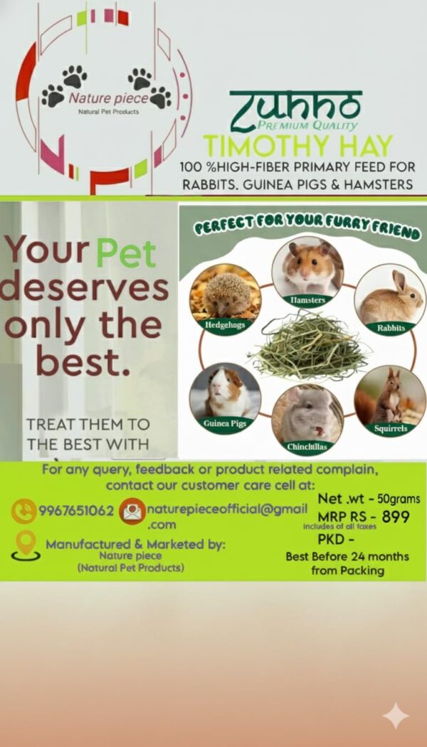 61SCmQOePoL._SL1344_.jpg Zuhno Timothy Hay, 100% High-Fiber Primary Feed for Rabbits,...