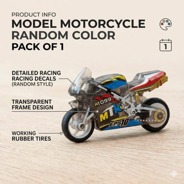 61i3AtPudzL._SL1024_.jpg AK'S Venture Set of 3 Racing Motorcycle Toys for Kids with F...