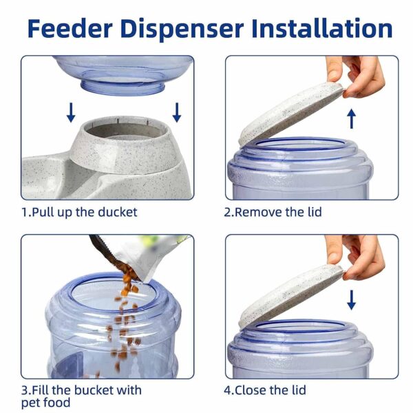719MJPkMPL._SL1500_.jpg Divik Pet Feeder Food Dispenser Station - Replenish Pet Food...