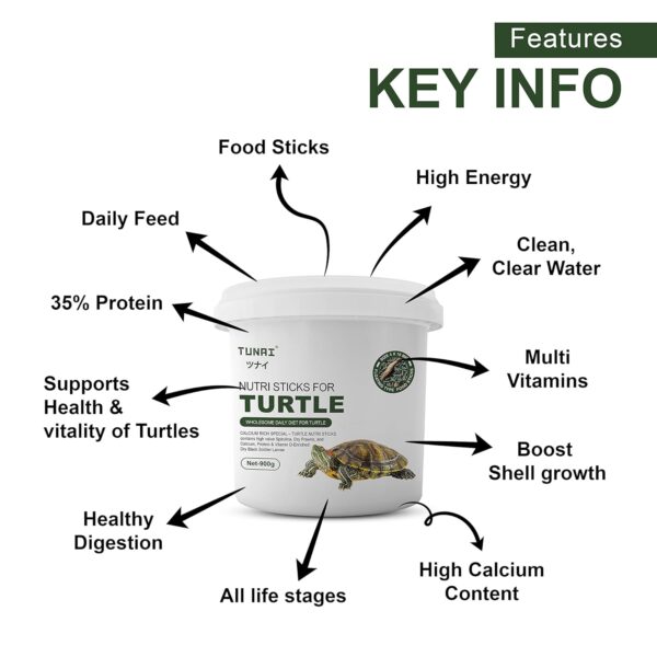 719fMGqs9eL._SL1500_.jpg TUNAI 3In1 Adult Turtle Food Stick Spirulina Added with Whol...
