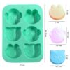 Cartoon Animal Shape Silicone Mold | 6 Cavity Frog, Bear, Ow...