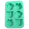 Cartoon Animal Shape Silicone Mold | 6 Cavity Frog, Bear, Ow...