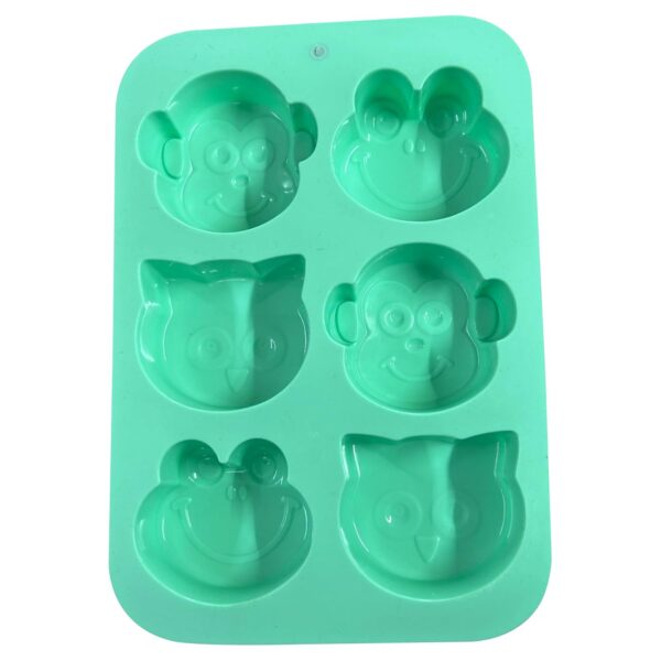 Cartoon Animal Shape Silicone Mold | 6 Cavity Frog, Bear, Ow...
