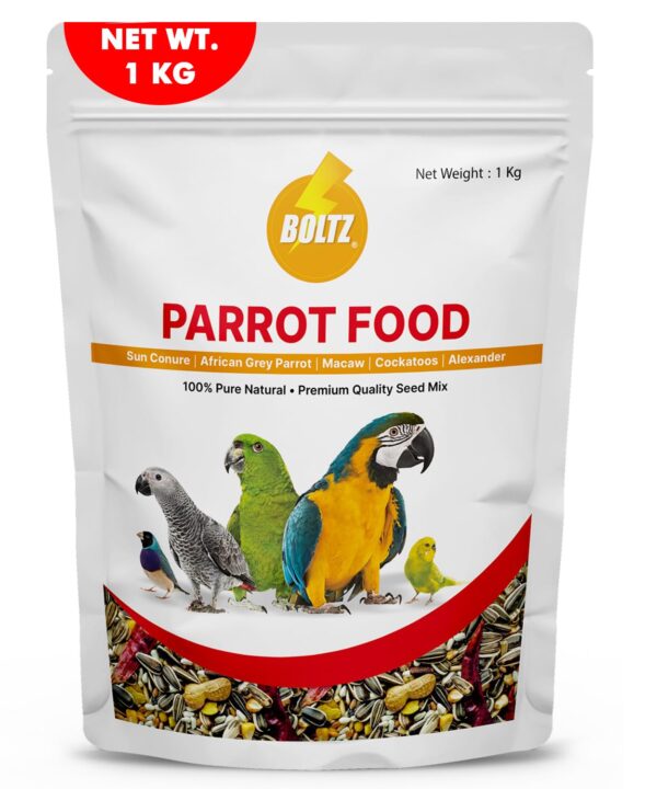 BOLTZ Food for Big Parrot, African Grey, Sun Conure, Macaw, ...