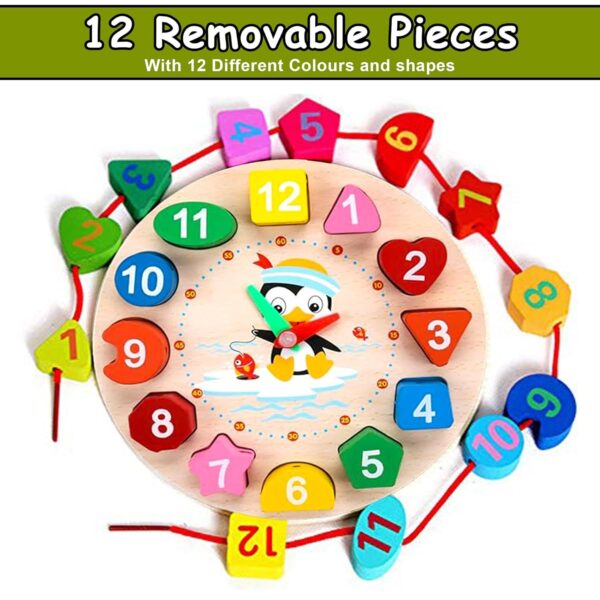 71QTZ4iidL._SL1500_.jpg WISHKEY Wooden Learning Clock with Bead Lace, Educational Di...
