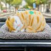 71Sao8BxfdL._SL1448_.jpg Cute Sleeping Cat Soft Toy with Meow Sound,Cushion for Car D...