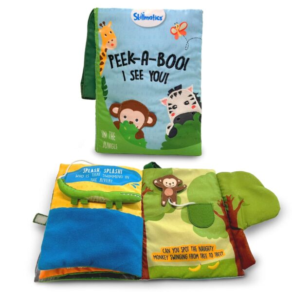 71UEOd-vPsL._SL1500_.jpg Skillmatics Peek-A-Boo Jungle Book - Soft Cloth Book for Bab...
