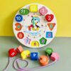 71Vj8t9sUTL._SL1500_.jpg WISHKEY Wooden Learning Clock with Bead Lace, Educational Di...