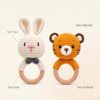 71X1hlFa84L._SL1500_.jpg Handmade Crochet Baby Rattles Combo (Rabbit & Tiger) | Soft ...
