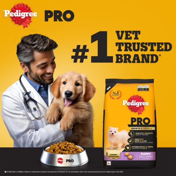 71XnTSsE1PL._SL1200_.jpg Pedigree PRO Puppy Small Breed, 3 kg Dry Dog Food, Vet Trust...