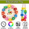71YlHHFgwUL._SL1500_.jpg WISHKEY Wooden Learning Clock with Bead Lace, Educational Di...