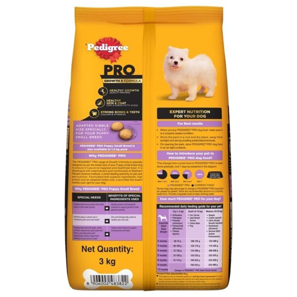 71aEArFvWL._SL1500_.jpg Pedigree PRO Puppy Small Breed, 3 kg Dry Dog Food, Vet Trust...