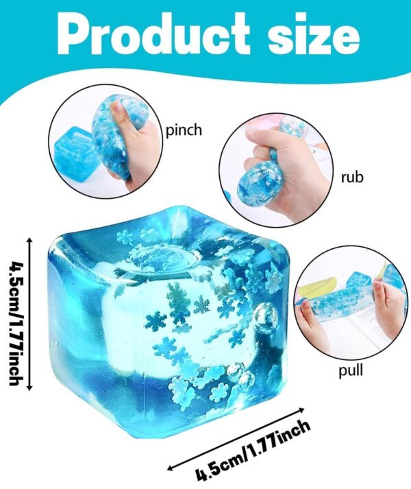 71dN9KbirTL._SL1500_.jpg Slow-Rise Squishy Ice Cube Fidget Toy, Blue, 4.5cm, Stress R...