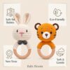 71e0cUOedVL._SL1500_.jpg Handmade Crochet Baby Rattles Combo (Rabbit & Tiger) | Soft ...