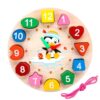 71jIRdtmtyL._SL1500_.jpg WISHKEY Wooden Learning Clock with Bead Lace, Educational Di...
